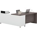 Bestar Pro-Linea 71W L-Desk, White & Bark Grey (120885-47)