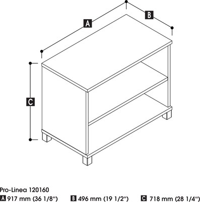 Bestar® Pro-Linea 28" Laminate 2-Shelf Bookcase, White (120160-1117)