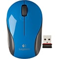Logitech M187 Wireless Ambidextrous Optical Mouse, Metallic Blue (910-002728)