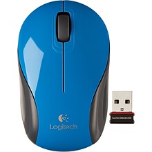 Logitech M187 Wireless Ambidextrous Optical Mouse, Metallic Blue (910-002728)