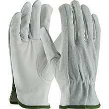 PIP 68-PK-161SB Leather Gloves, Medium, Gray (179956)