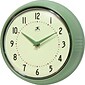 Infinity Instruments Home Essential Retro Wall Clock, Green Steel, 9.5" (10940-GREEN)