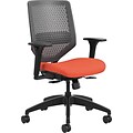 HON® Solve™ Mid-Back Office Chair w/Adj Arms, Charcoal ReActiv™ Mesh Back, Seat: 22W x 19D, Back: 19H x 19W, Bittersweet