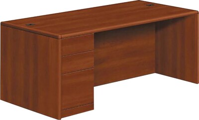 HON® 10700 Series in Cognac, 72 Desk w/ Left  Full Pedestal