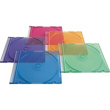 Verbatim Slim CD and DVD Storage Cases, Assorted Color, 50/Pack (94178)