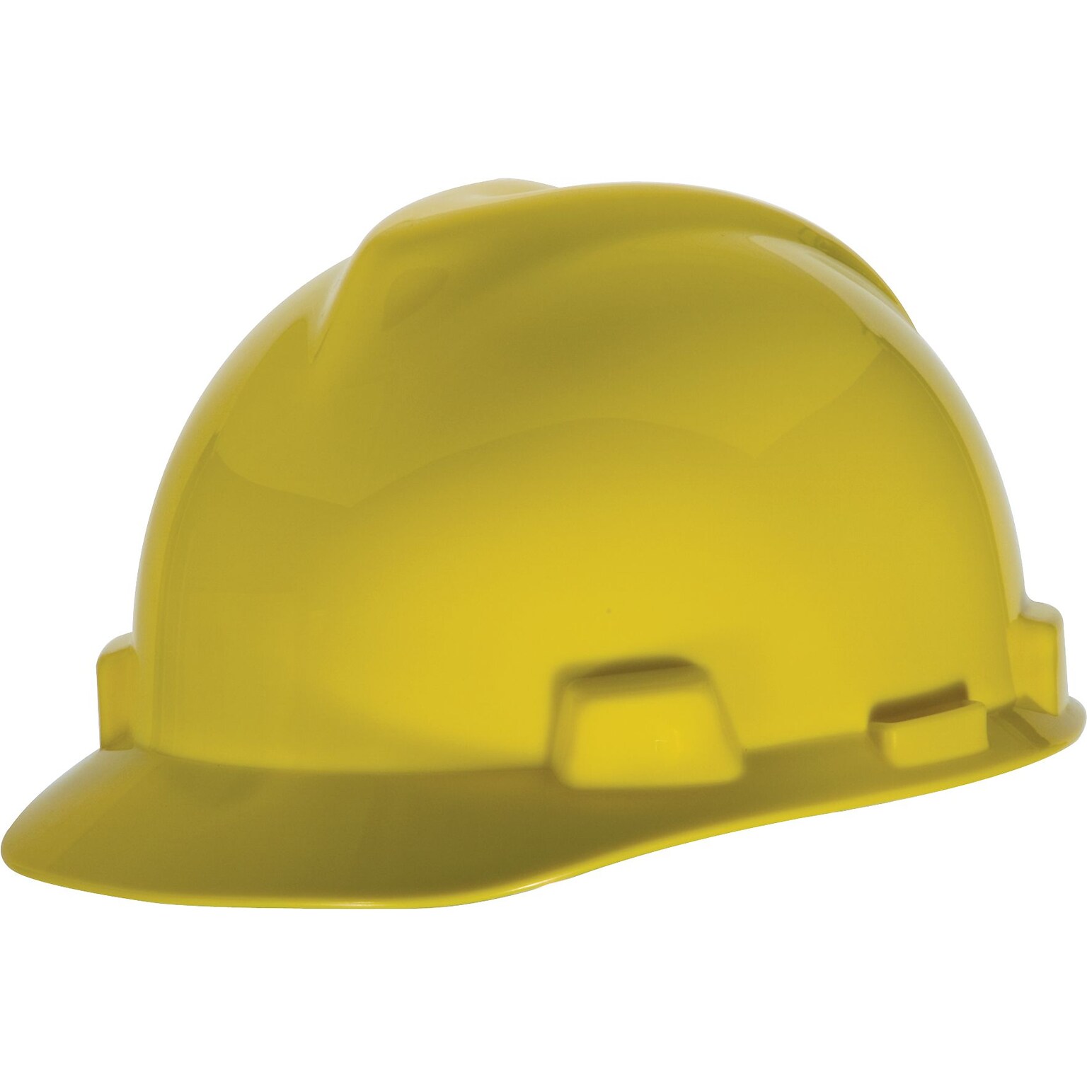 Mine Safety Appliances V-Gard Polyethylene 4-Point Pinlock Suspension Short Brim Hard Hat, Yellow (463944)