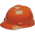 Mine Safety Appliances V-Gard Polyethylene 4-Point Short Brim Hard Hat, Orange (475361)