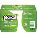 Marcal 100% Recycled Bath Tissue, White, 2-Ply, 168 Sheets/Roll, 24 Rolls/Case (6024)