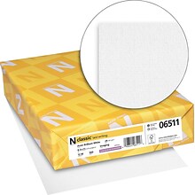 Neenah Paper Classic 8.5 x 11 Business Paper, 24 lbs., Avon Brilliant White with Laid Finish, 500