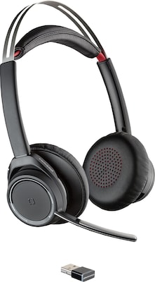 Plantronics Voyager Focus UC Active Noise Cancelling Bluetooth On Ear Phone & Computer Headset, Blac
