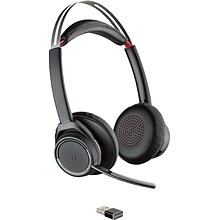 Plantronics Voyager Focus UC Active Noise Cancelling Bluetooth On Ear Phone & Computer Headset, Blac