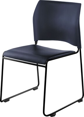 NPS #8704-10-04 Cafetorium Stack Chair, Blue Vinyl Seat/Blue Backrest - 4 Pack