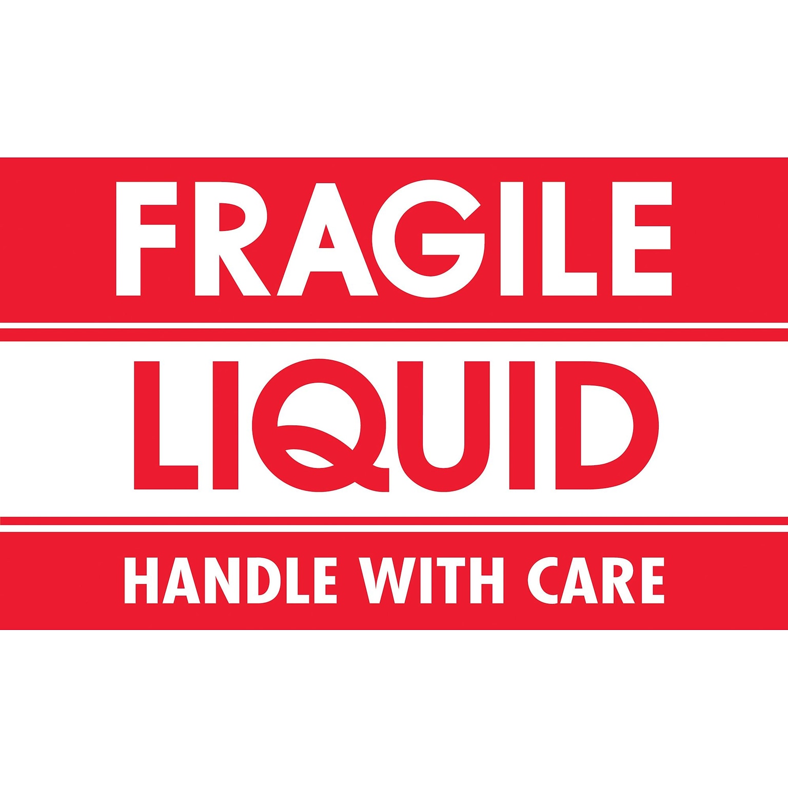 Tape Logic Fragile - Liquid - Handle With Care Shipping Label, 3 x 5, 500/Roll