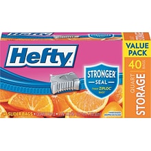 Hefty® 1 Quart Slider Storage Bags, 40/BX, 9 Boxes/CT