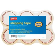 Heavy-Duty Shipping Tape; 1.89 x 54.7 Yards, 6 Rolls, 6/Pack