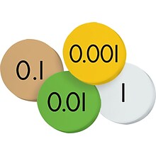 Essential Learning Products® 4-Value Whole Numbers Place Value Discs, 1, 100 Discs (ELP626636)