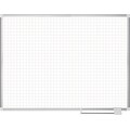 MasterVision® 1x1 Gridded Porcelain Dry Erase Planning Board, Aluminum Frame, 4W x 3H