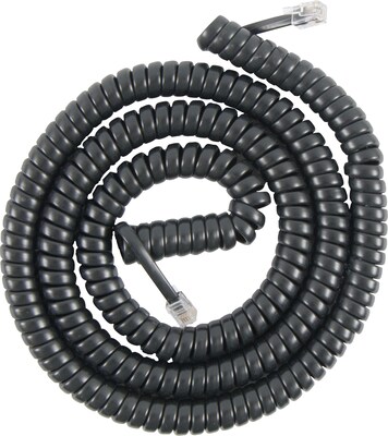 Power Gear 27639 12 Coiled Telephone Line Cord, Black