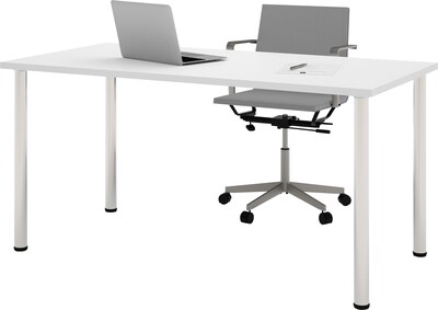 Bestar® 30"x60" Table with Round Metal Legs, White