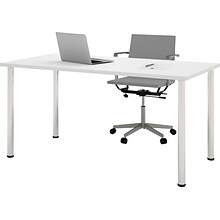 Bestar® 30x60 Table with Round Metal Legs, White