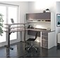 Bestar Connexion 72"W L-Desk with Hutch & Electric Height-Adjustable Desk, Slate/Sandstone (93886-59)