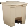 Rubbermaid® Step-on Waste Containers; Beige, 8 gallon capacity