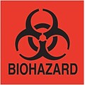 Biohazard Pre-Printed Labels, Red, 5-1/2x6, 1 Label
