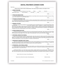 Medical Arts Press® Consent Form,  Dental Treatment, Bilingual