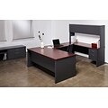 Quill Brand® Modular Desk Right Hand Single Pedestal Credenza, Charcoal/Mahogany, 24Dx72W