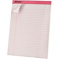 Ampad Notepad, 8.5 x 11.75, Wide Ruled, White/Pink, 50 Sheets/Pad