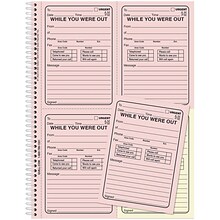 Quill Brand® While You Were Out Book, 11 x 8-1/4, Assorted,  400 Forms/Book (745414)