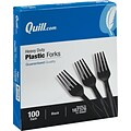 Quill Brand® Heavy-Duty Plastic Cutlery; Forks, Black, 100/Box