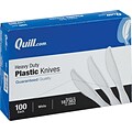 Quill Brand® Heavy-Duty Plastic Cutlery; Knives, White, 100/Box