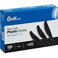 Quill Brand® Plastic Cutlery; Heavy-Duty, Knives, Black, 100/Box