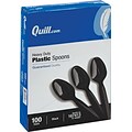Quill Brand® Heavy-Duty Plastic Cutlery; Spoons, Black, 100/Box