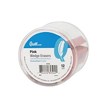 Quill Brand® Pink Wedge Erasers, Pink, 12/Pack (27670)