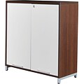 Regency OneDesk Collection in Java Finish, 2-Shelf Tower with Doors
