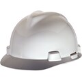 Mine Safety Appliances V-Gard Polyethylene 4-Point Pinlock Suspension Short Brim Hard Hat, White (46