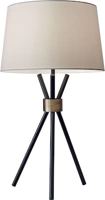 Adesso® Benson 25.5H Incandescent Table Lamp, Black & Antique Brass (3834-01)