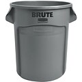 Rubbermaid Brute Plastic Trash Can Container, 32 Gallons, Grey (FG263200GRAY)