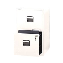 Bisley 2 Drawer Vertical File, White, Letter, 17W (FILE2-WH)
