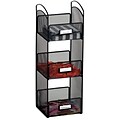 Safco® Onyx Hospitality Organizer Tower, 3 Compartments, Black (3290BL)