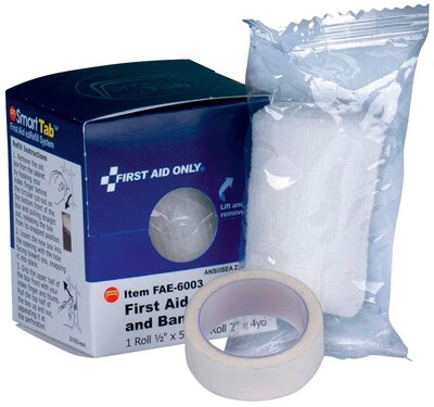 SmartCompliance First Aid Only Refill First Aid Tape & Conforming Gauze Bandage Roll, 0.5" x 5 yds., 2/Box (FAE 6003)