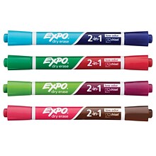 Expo 2-in-1 Dry Erase Markers, Chisel Tip, Assorted, 4/Pack (1944656)