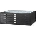 Safco 5-Drawer Steel Flat File Cabinet, 30 x 42 Documents, Black (4996BLR)