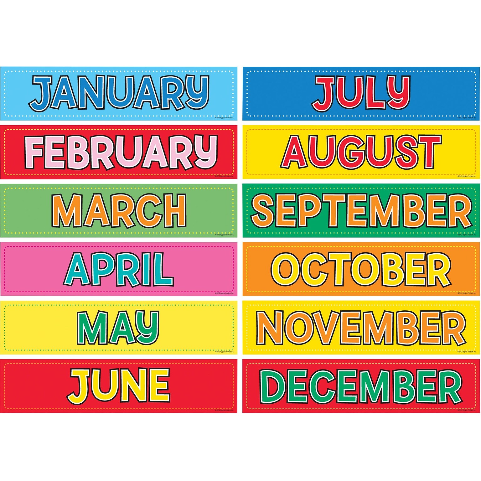 Hygloss® Monthly Calendar Cards, 12/Pkg