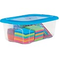 Snap Lid Shoe Box; 6qt., Clear with Blue Tint Lid