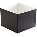 Bags & Bows® 8 x 8 x 6 Swirl Hi-Wall Gift Box Bottom, Black, 50/Pack