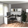 Bestar® Innova 60W  L-shaped desk in White and Antigua (92420-52)