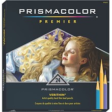 Prismacolor Premier Verithin Colored Pencils, Assorted Colors, 24 Pencils/Pack (02427)